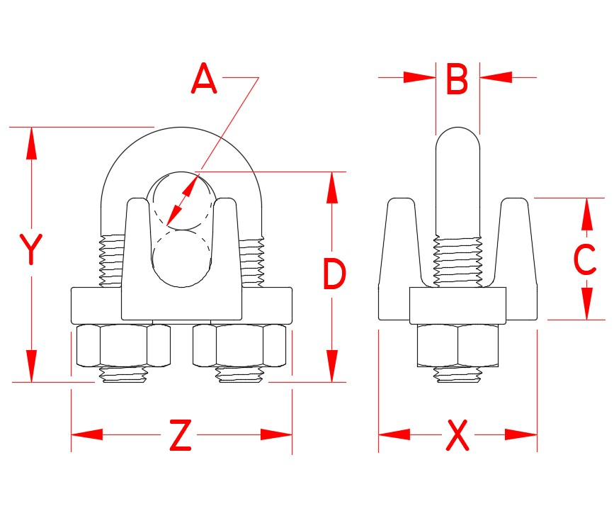 Stainless Steel Wire Rope Clip, S0122-FS02, S0122-FS02, S0122-FS04, S0122-FS05, S0122-FS07, S0122-FS08, S0122-FS10, S0122-FS13, S0122-FS14, S0122-FS16, S0122-FS20, S0122-FS22, S0122-FS25, S0122-FS32, Line Drawing Stainless Steel Wire Rope Clip, S0122-FS02, S0122-FS02, S0122-FS04, S0122-FS05, S0122-FS07, S0122-FS08, S0122-FS10, S0122-FS13, S0122-FS14, S0122-FS16, S0122-FS20, S0122-FS22, S0122-FS25, S0122-FS32, Line Drawing